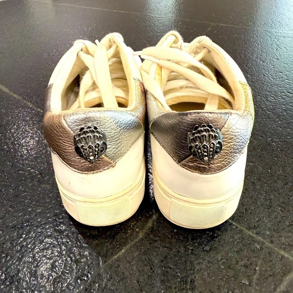 Kurt Geiger Shoes - KURT GEIGER LONDON White Leather Sneakers w Studs & Brass Eagle Head  39